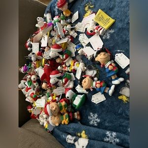 Lot of Vintage Peanut Snoopy Christmas Ornaments